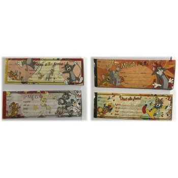 Inviti per feste carnet assegni - Blocchetto 15 inviti - Tom & Jerry