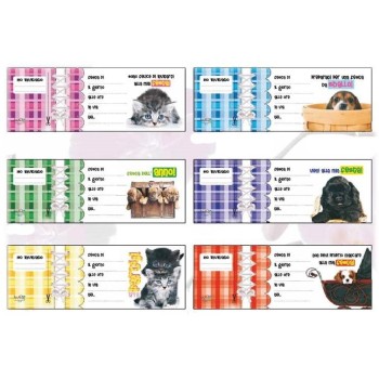 Inviti per feste carnet assegni - Blocchetto 15 inviti - Animali