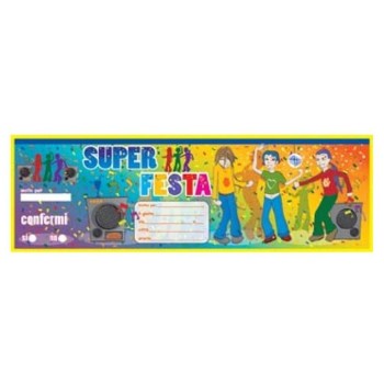 Inviti per feste carnet assegni - Blocchetto 15 inviti - Super festa