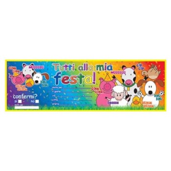 Inviti per feste carnet assegni - Blocchetto 15 inviti - Tutti alla mia festa - Farm