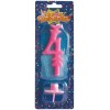 Candelina numero classico Rosa - N. 4