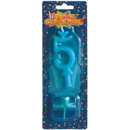 Candelina numero classico Celeste - N. 5