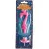 Candelina numero classico Rosa / Celeste - N. 7