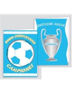 Biglietto auguri "Compleanno campione" biancoceleste