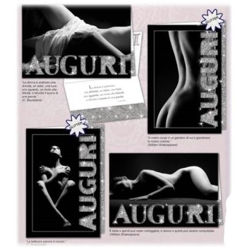 Biglietto auguri glitterato "Femmes"