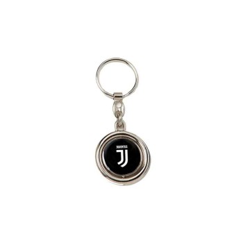Portachiavi in metallo con logo girevole FC Juventus