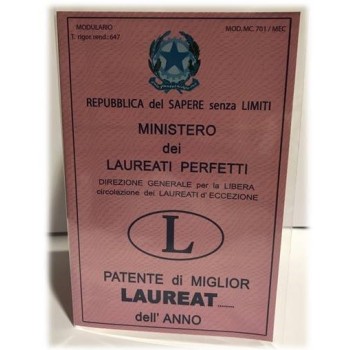Biglietto auguri medio Patente Laurea