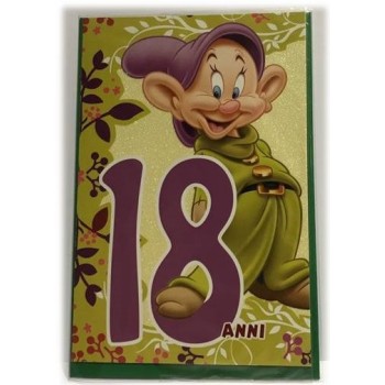 Biglietto auguri classico 18 anni Cucciolo Sette Nani