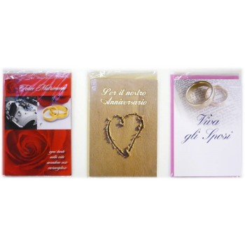 Biglietto auguri classico Matrimonio / Anniversario con applicazioni 2