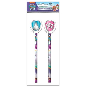 Set 2 matite con gomma sagomata Paw Patrol