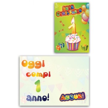Biglietto auguri classico Compleanno torta - 3 Anni