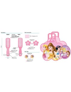 Borsetta pvc Principesse fiore con accessori per capelli