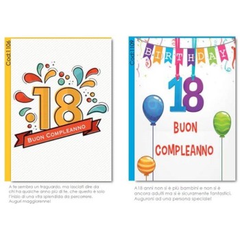 Biglietto auguri classico Buon Compleanno - 18 anni