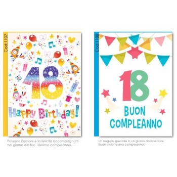 Biglietto auguri classico Buon Compleanno - 18 anni 2