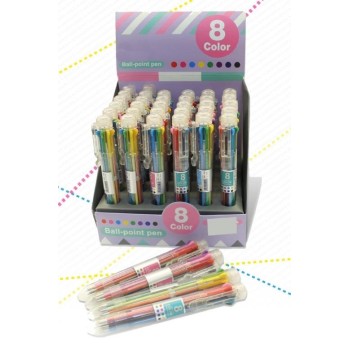 Penna trasparente 8 colori