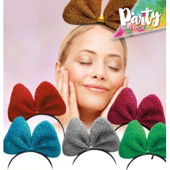Cerchietto con fiocco glitterato "Color"