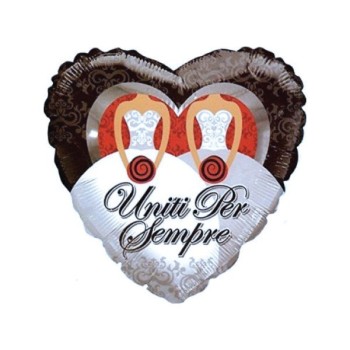 Palloncino mylar cuore 18" Cm. 45 - Unione civile donna