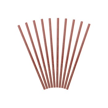 Cannucce party metal - Blister 10 pezzi - Rosa Gold