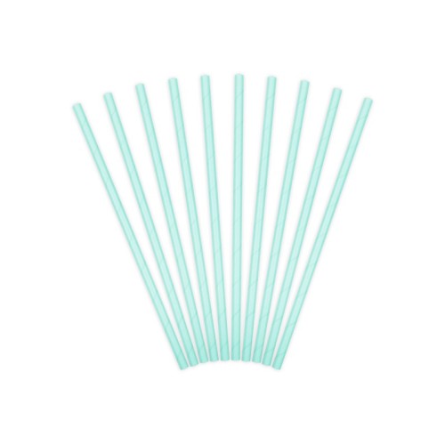 Cannucce party tinta unita - Blister 10 pezzi - Sky Blue