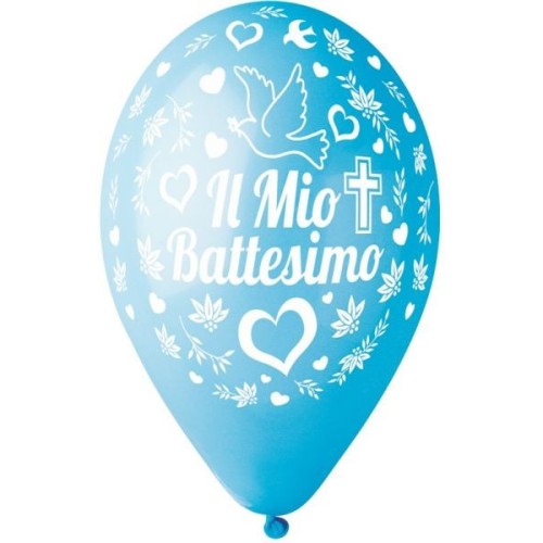 Palloncini grandi Cm. 30 aria/elio - Il mio Battesimo celeste - Blister 15 pezzi