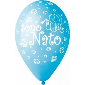 Palloncini grandi Cm. 30 round - Sono nato  - Blister 15 pezzi