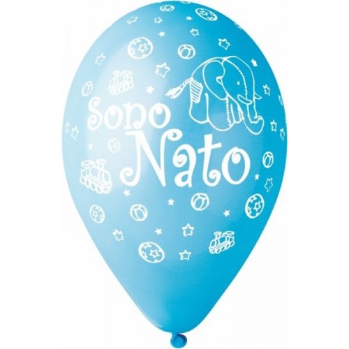 Palloncini grandi Cm. 30 round - Sono nato  - Blister 15 pezzi
