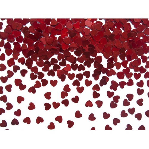 Confetti metallizzati "Cuoricini rossi" 5mm - 30 Gr.