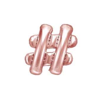 Palloncino mylar Cm. 35 - Hashtag / Cancelletto - Rosa Gold
