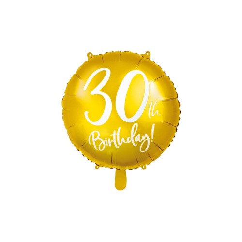 Palloncino mylar 18" Cm. 45 rotondo Gold - 30th Birthday