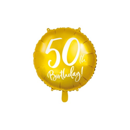 Palloncino mylar 18" Cm. 45 rotondo Gold - 50th Birthday