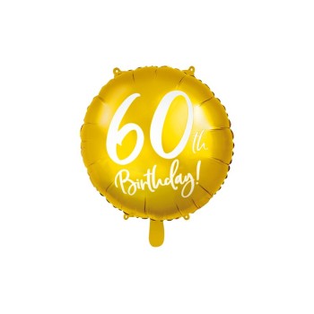 Palloncino mylar 18" Cm. 45 rotondo Gold - 60th Birthday