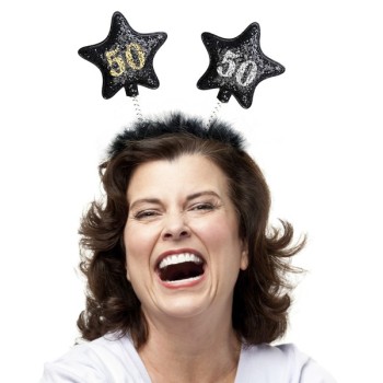 Cerchietto con antenne stella - 50 anni