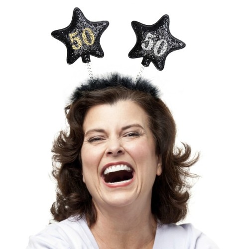 Cerchietto con antenne stella - 50 anni