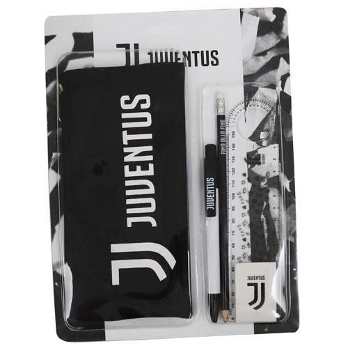 Set scuola con astuccio bustina + matita + penna + righello + gomma Fc Juventus