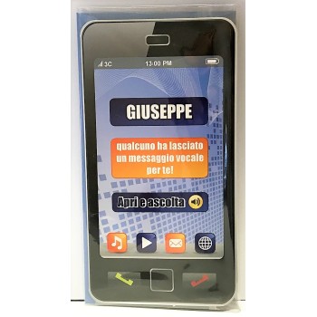 Biglietto auguri musicale verticale - Lo apri e ti augura buon compleanno con il tuo nome - Giuseppe