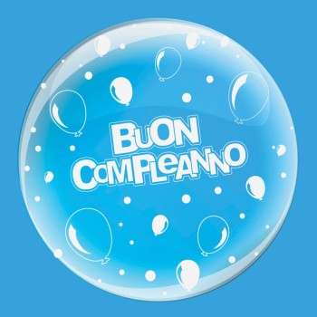 Palloncino deco B-Loon 24" Cm. 61 trasparente - Buon Compleanno