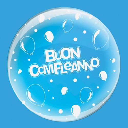 Palloncino deco B-Loon 24" Cm. 61 trasparente - Buon Compleanno