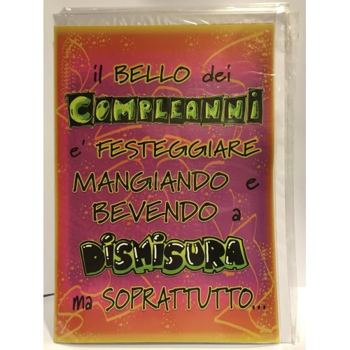 Biglietto auguri medio umoristico - Compleanno