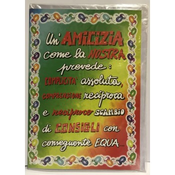 Biglietto auguri medio umoristico - Amicizia
