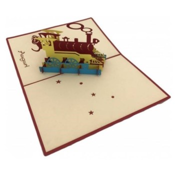 Biglietto auguri Origami - Locomotiva