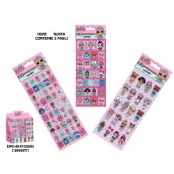 Stickers in blister glitterati Lol Surprise - Blister 2 fogli