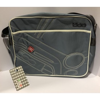Borsa tracolla orizzontale Fiat 500 grande - Grigio chiaro