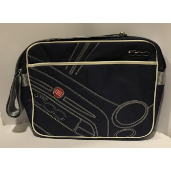 Borsa tracolla orizzontale Fiat 500 grande - Blu scuro