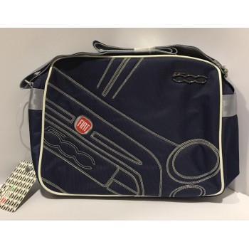 Borsa tracolla orizzontale Fiat 500 media - Blu scuro