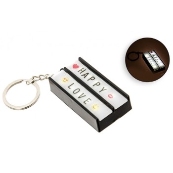 Portachiavi con 10 led e scritta personalizzabile Cm. 5,5x3