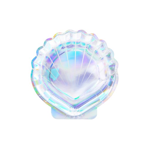 Piatti carta "Conchiglia" iridescenti Cm. 18,5 - Blister 6 pezzi