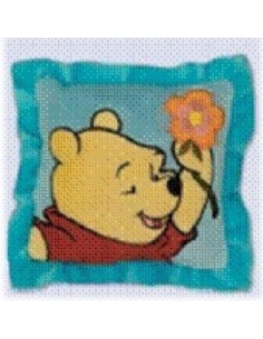 Mini cuscino peluche Winnie Pooh ricamato Cm. 17x17