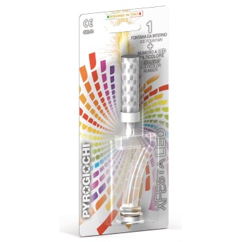 Candela flumbè con base numero led cambiacolore - Nr. 7