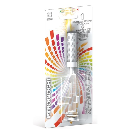 Candela flumbè con base numero led cambiacolore - Nr. 4