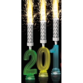 Candela flumbè con base numero led cambiacolore - Nr. 4 2